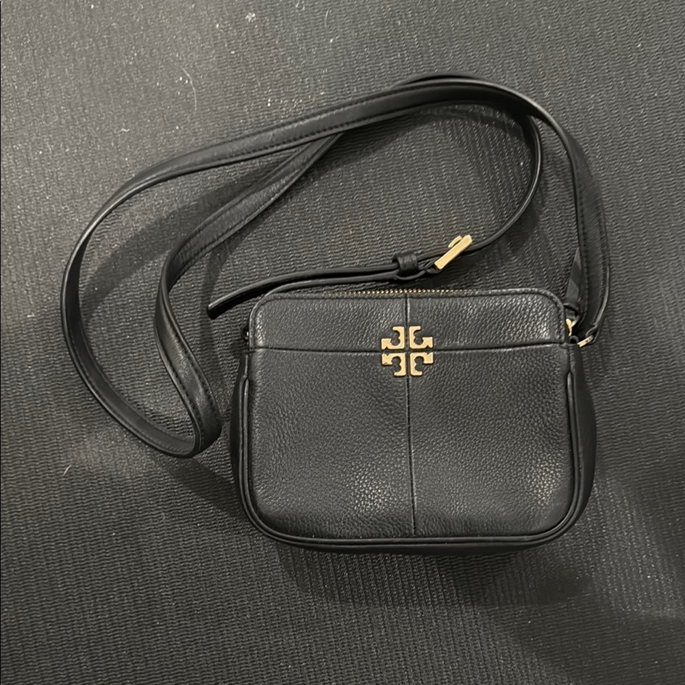 Tory Burch Black Crossbody Bag with Gold Accents